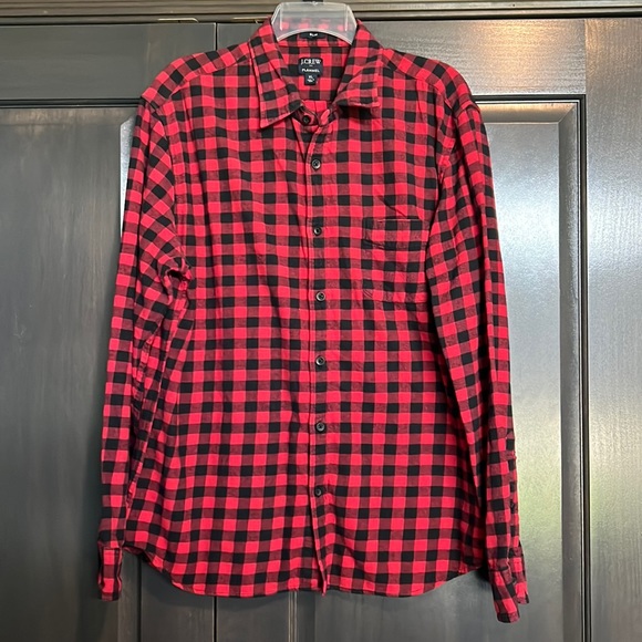 J. Crew Other - J. Crew‎ Men's Red & Black Buffalo Check Oxford Slim Fit Button Up Shirt Size XL